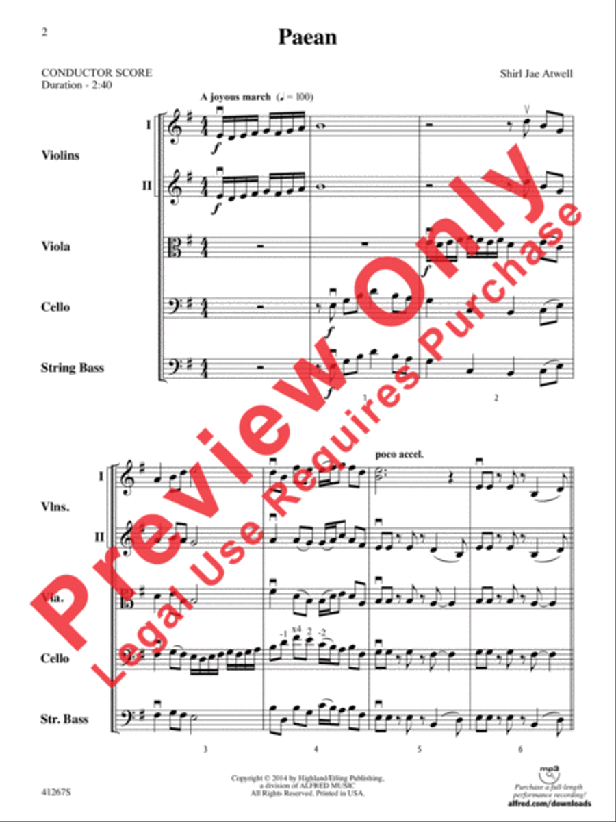 Paean String Orchestra scores gallery preview page 3