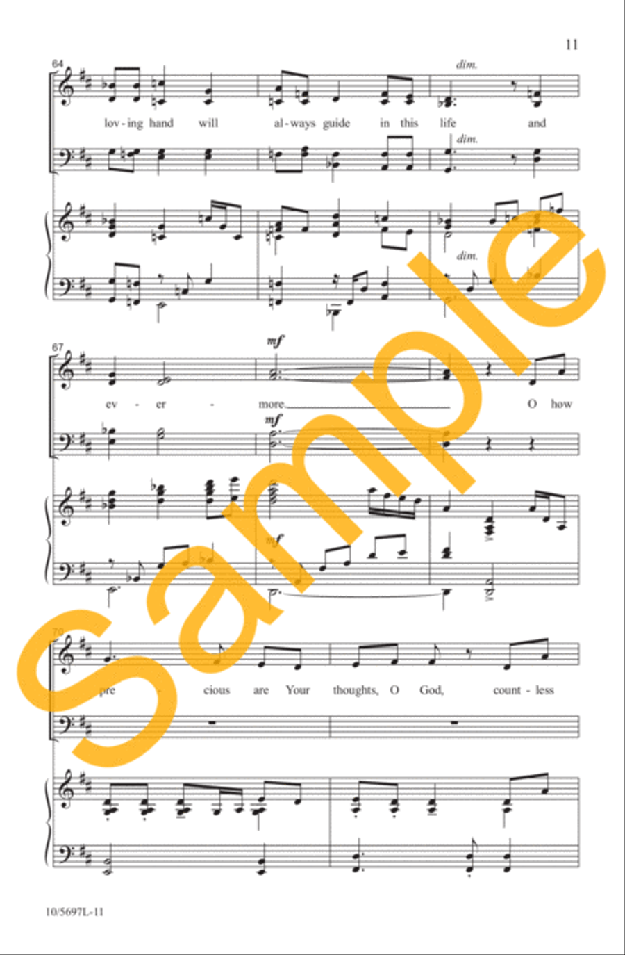 Lord, You've Searched Me and You Know Me 4-Part scores gallery preview page 9