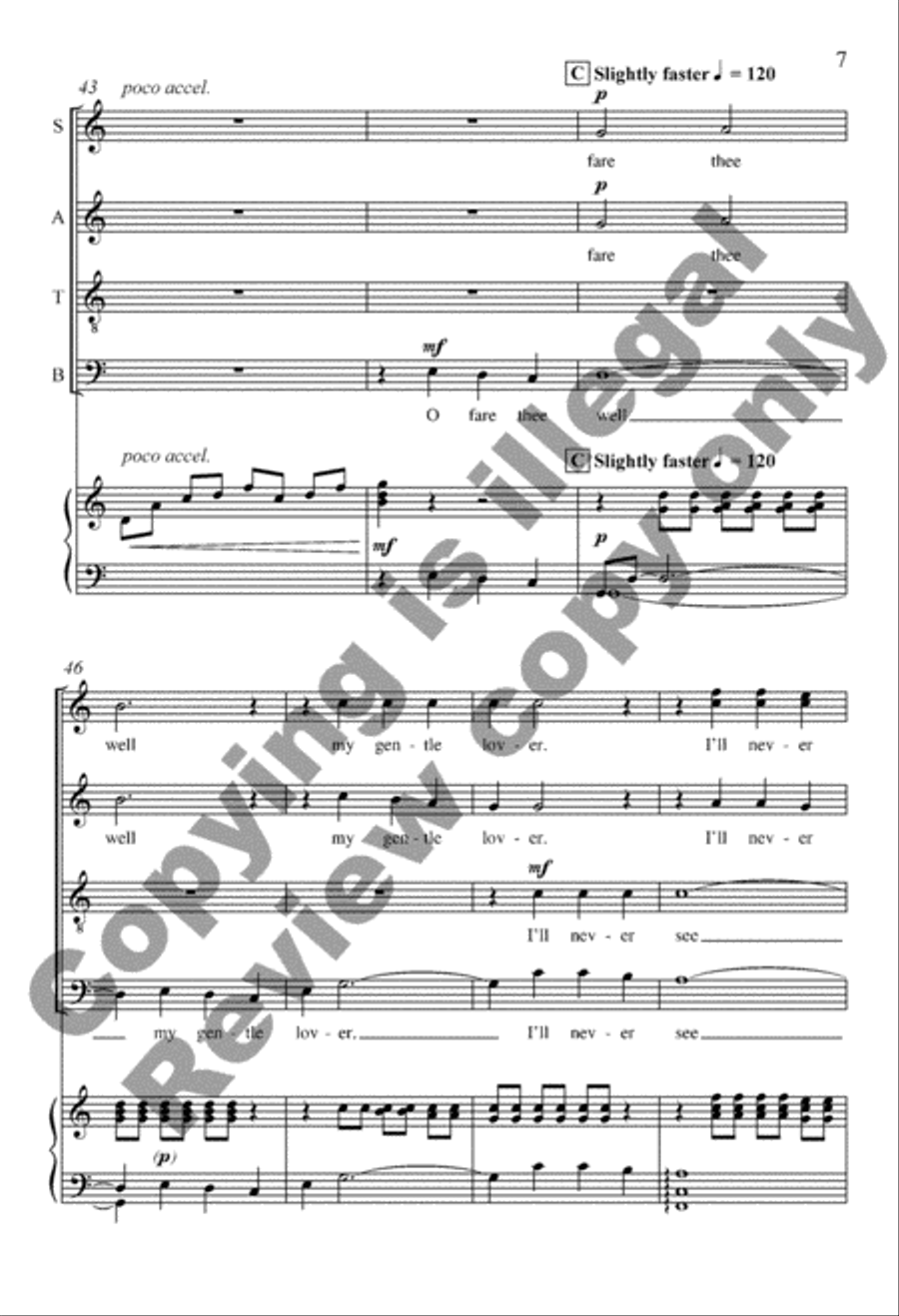 Maid of Constant Sorrow 4-Part scores gallery preview page 7