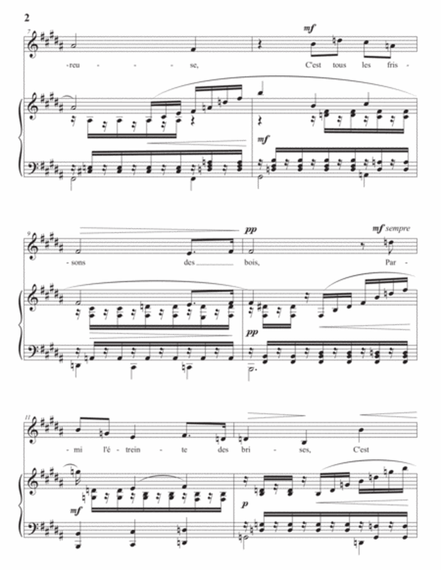 FAURÉ: C'est l'extase, Op. 58 no. 5 (transposed to B major)