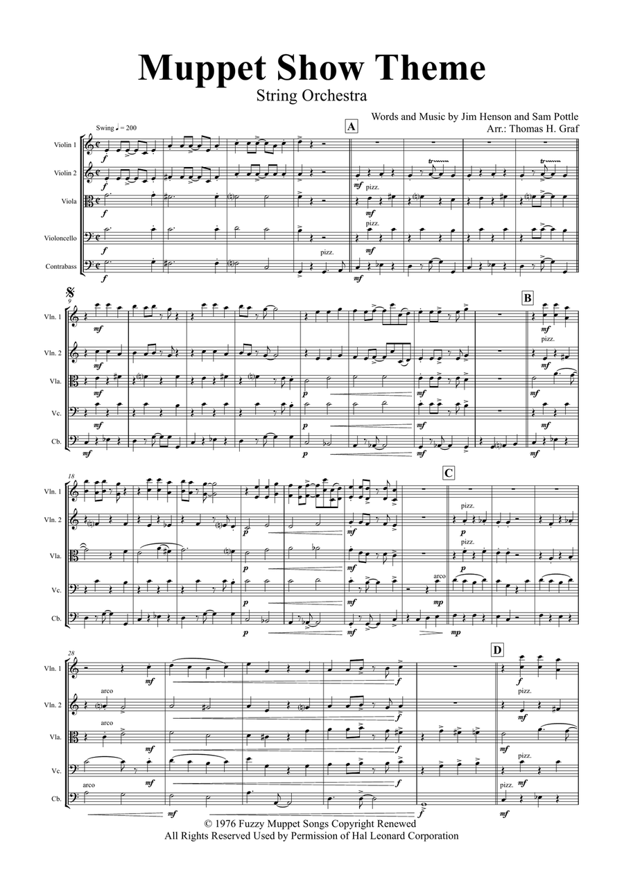 The Muppet Show Theme String Orchestra scores gallery preview page 1