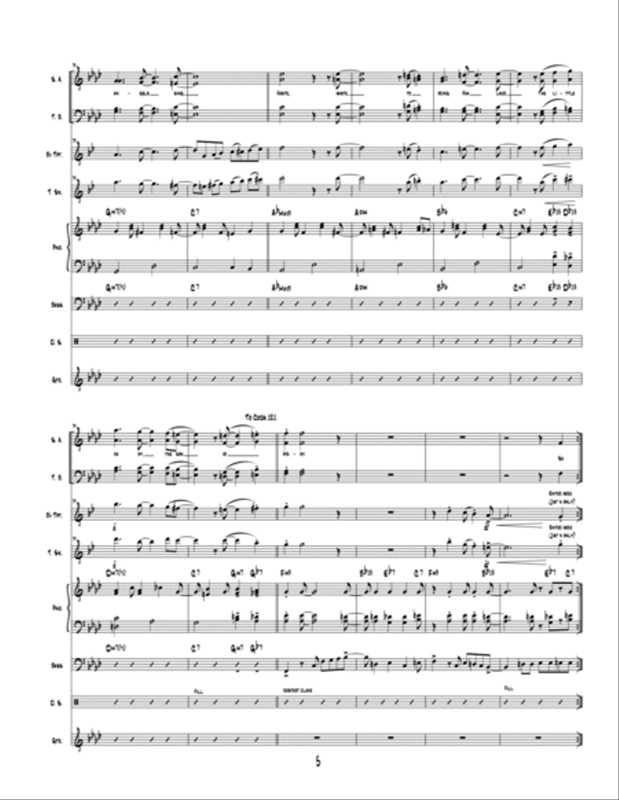What Child is This - Choir and Jazz Quintet 4-Part scores gallery preview page 6