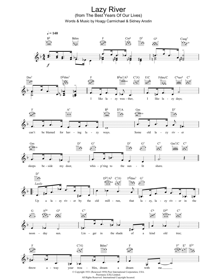 Lazy River Piano scores gallery preview page 1