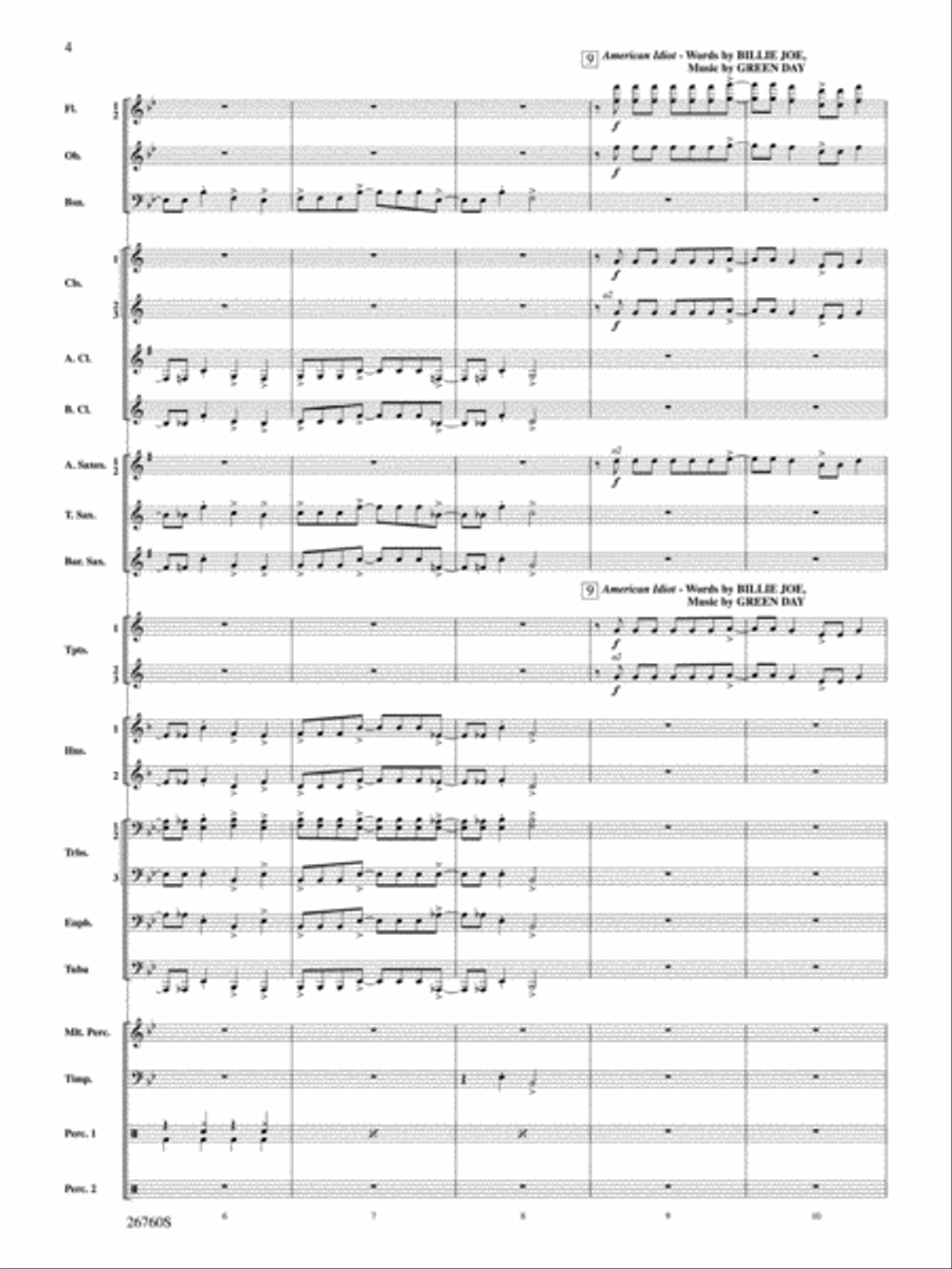 The Best of Green Day Concert Band scores gallery preview page 3