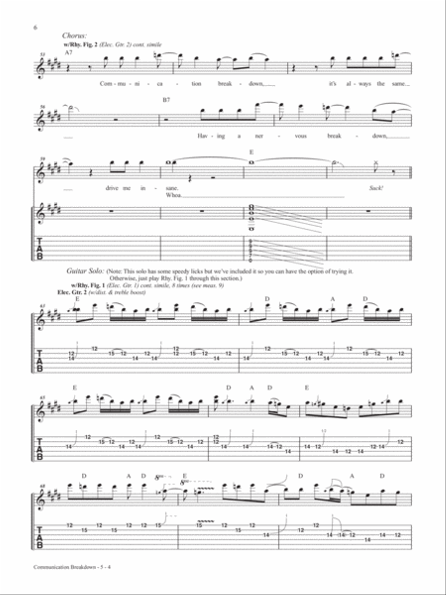 Classic Rock Guitar Play-Along Electric Guitar scores gallery preview page 7
