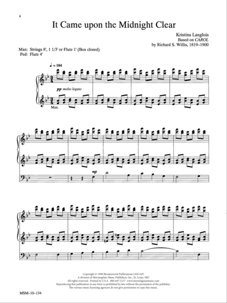 It Came upon the Midnight Clear Organ scores gallery preview page 1