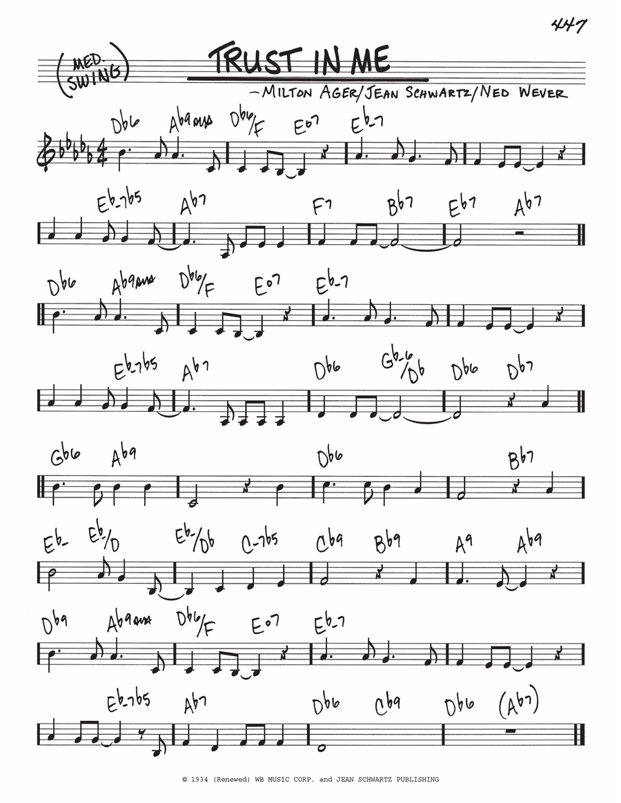 Trust In Me Piano scores gallery preview page 1