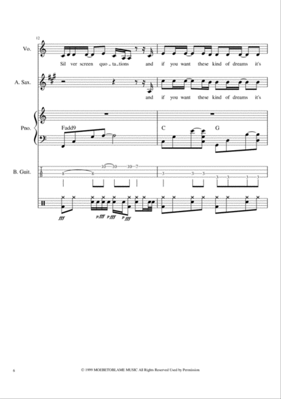 Californication Californication Piano, Vocal, Guitar scores gallery preview page 6