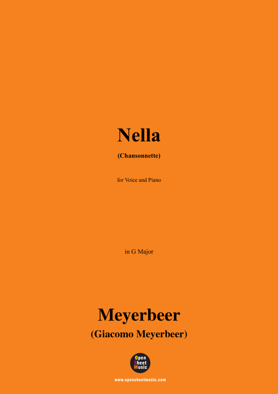 Meyerbeer-Nella(Chansonnette),in G Major Voice scores gallery preview page 1