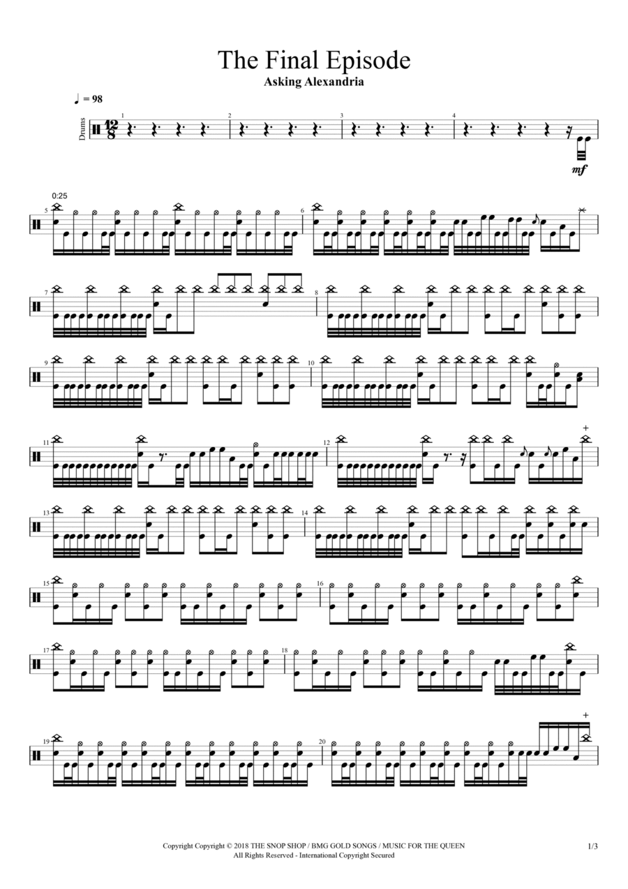 The Final Episode (let's Change The Channel) Drum Set scores gallery preview page 1