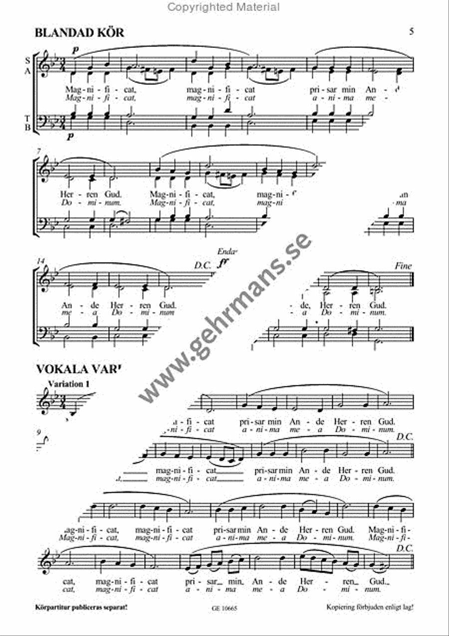 Kallor av liv 4-Part scores gallery preview page 3