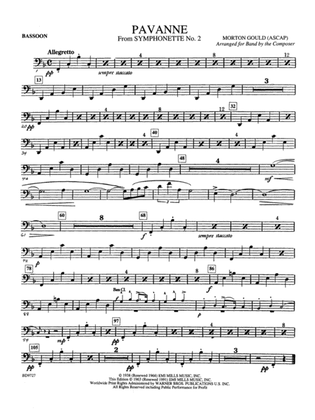 Pavanne (from Symphonette No. 2): Bassoon
