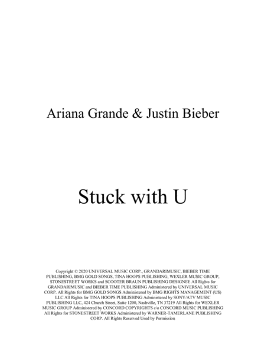 Stuck With U Small Ensemble scores gallery preview page 1