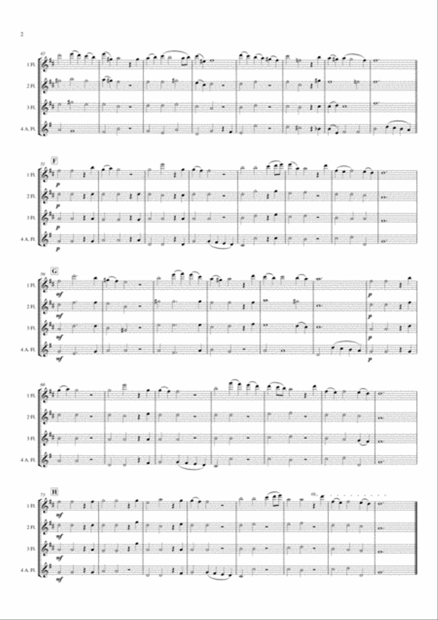 Aria - Lascia ch'io pianga (flute quartet) Flute Quartet scores gallery preview page 2