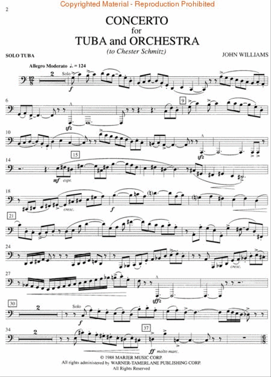 Concerto for Tuba and Orchestra Tuba scores gallery preview page 2