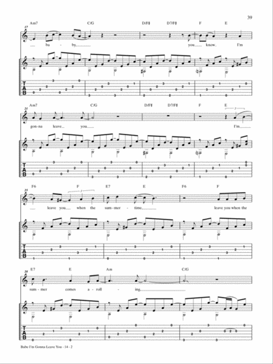 Babe I'm Gonna Leave You Guitar Tablature scores gallery preview page 2