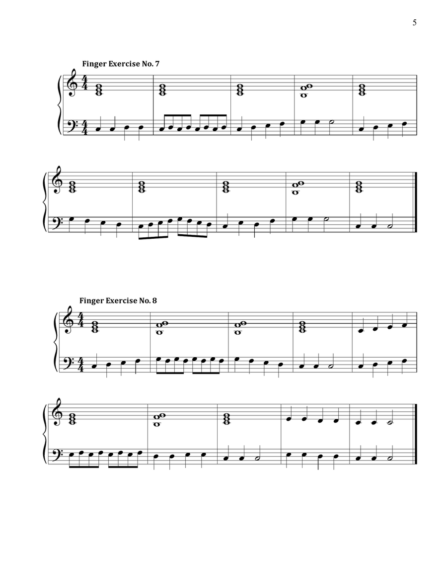 Finger Exercise Collection for Piano Piano Method scores gallery preview page 5