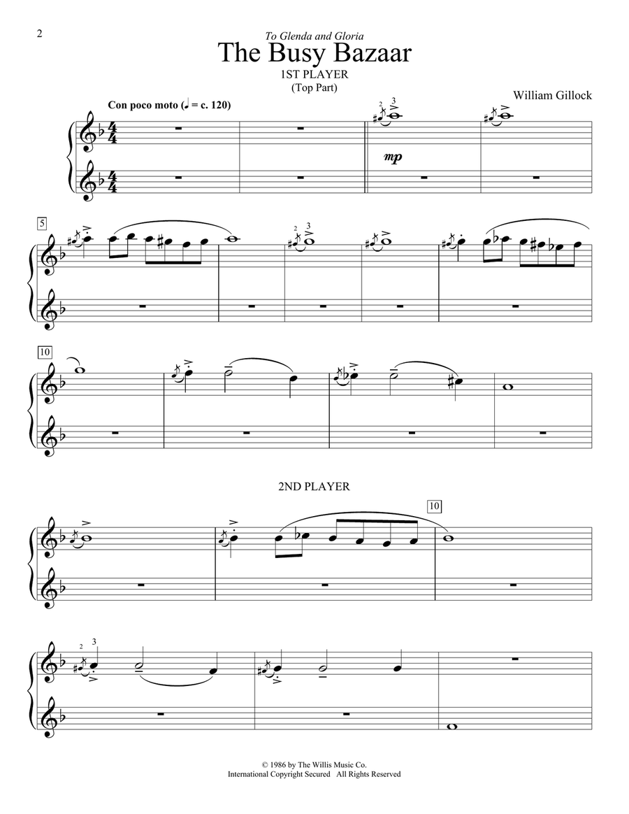 The Busy Bazaar The Busy Bazaar Piano Duet scores gallery preview page 2