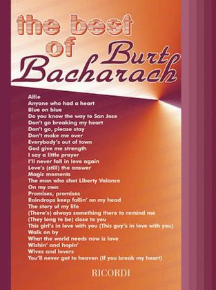 Book cover for The Best Of Burt Bacharach
