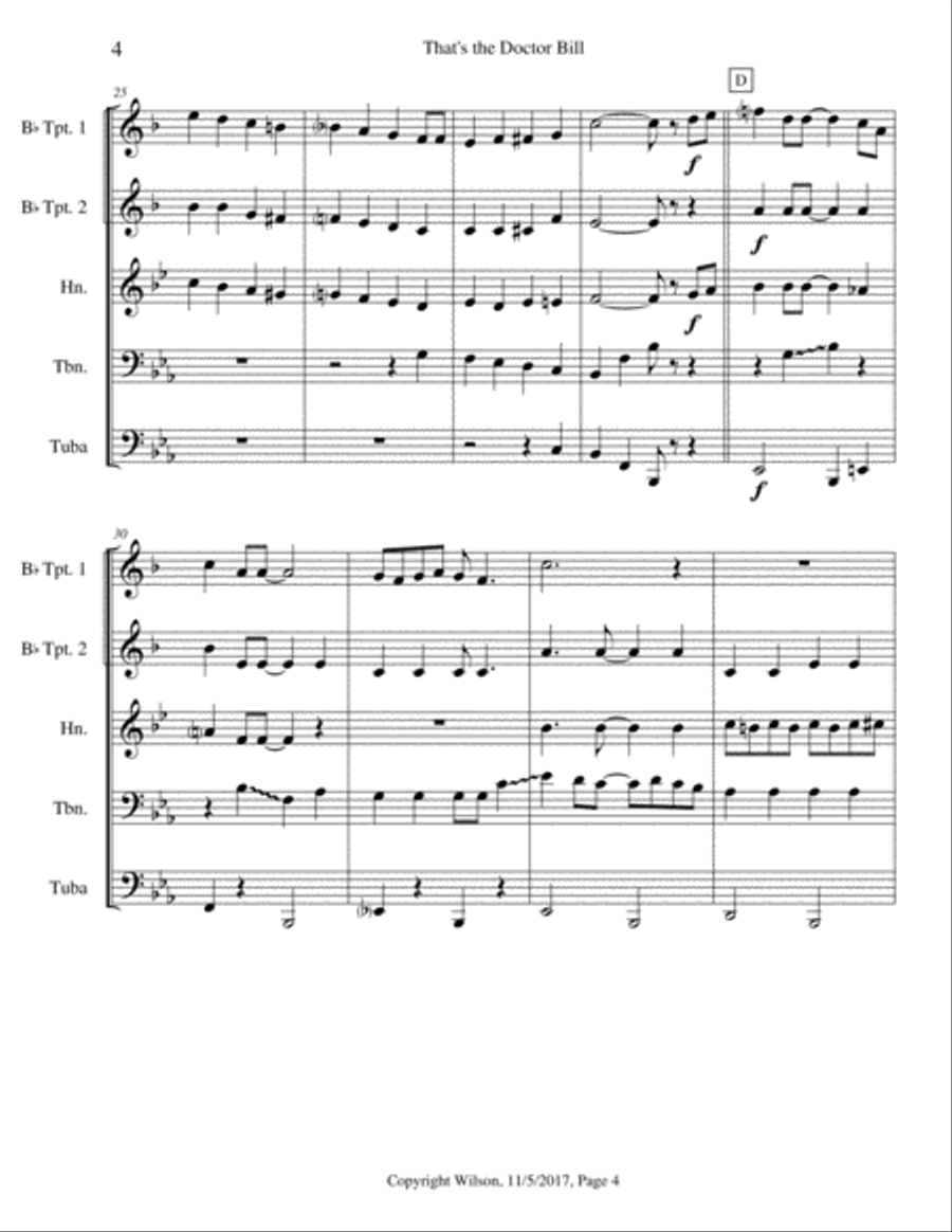That's the Doctor Bill Brass Quintet scores gallery preview page 5