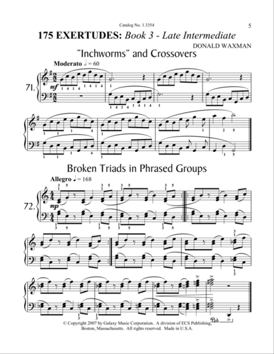 175 Exertudes, Book 3: Late Intermediate Piano Solo scores gallery preview page 3
