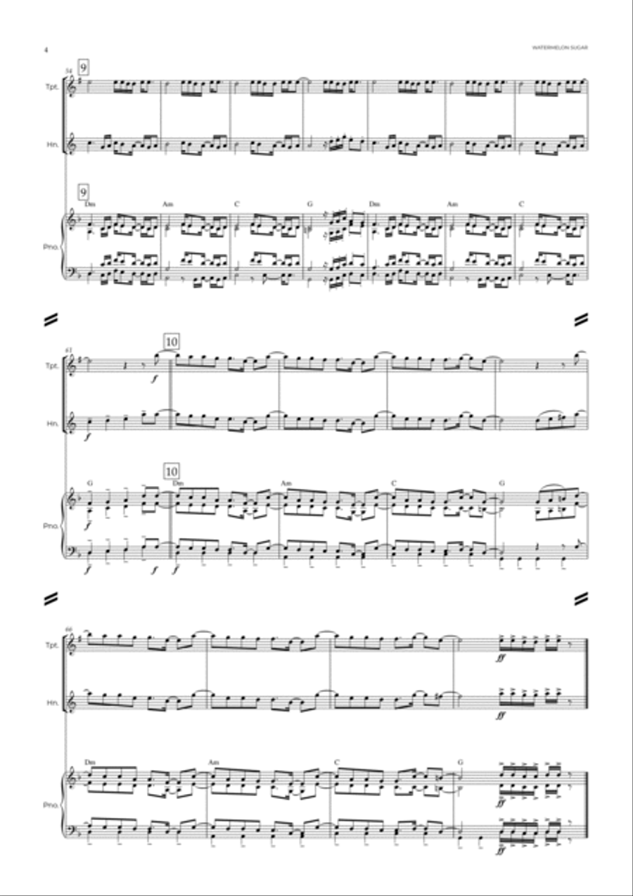 Watermelon Sugar Brass Duet scores gallery preview page 5