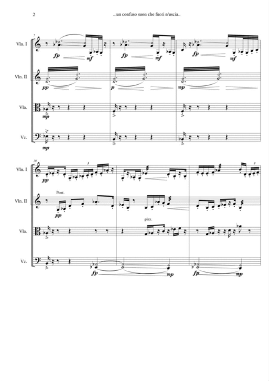 Matteo Manzitti: …UN CONFUSO SUON CHE FUORI N'USCIA.. (ES-22-040) String Quartet scores gallery preview page 4