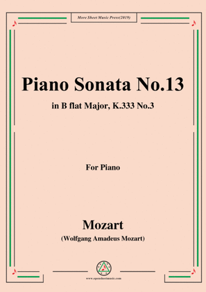 Book cover for Mozart-Piano Sonata No.13 in B flat Major,K.333,No.3