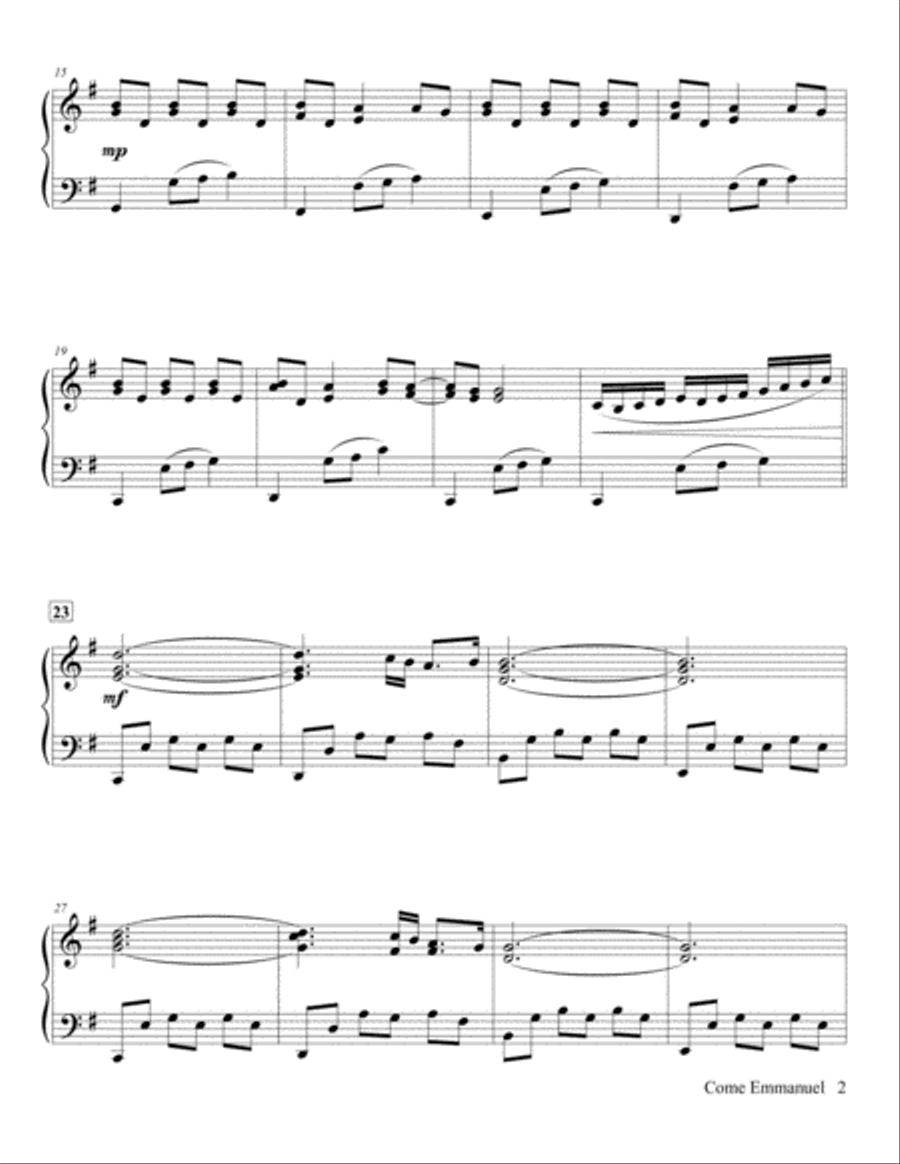 Come Emmanuel Piano Solo scores gallery preview page 3