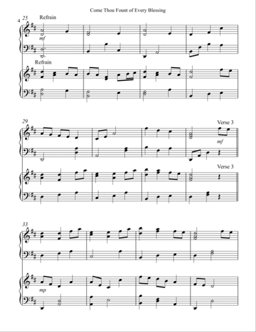 Come Thou Fount of Every Blessing, Harp Duet Celtic Harp scores gallery preview page 4