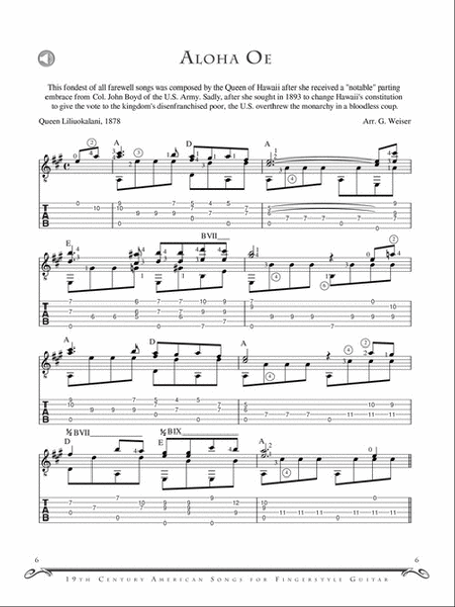 Favorite 19th Century American Songs for Fingerstyle Guitar Fingerpicking Guitar scores gallery preview page 5