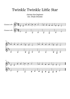Twinkle Twinkle Little Star DUET (For BEGINNER and kids) (clarinet in Bb duo)