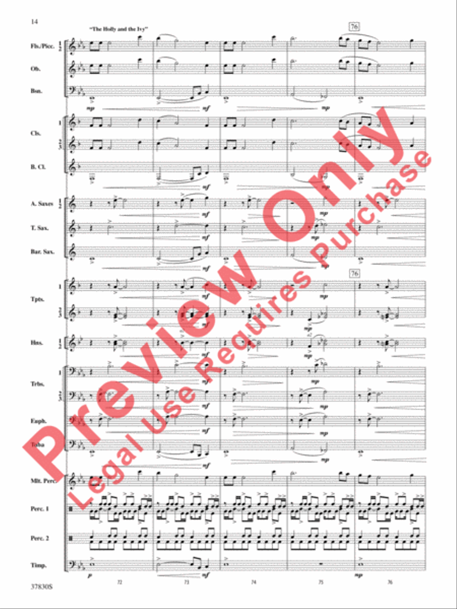 Yuletide Tapestry Concert Band scores gallery preview page 15