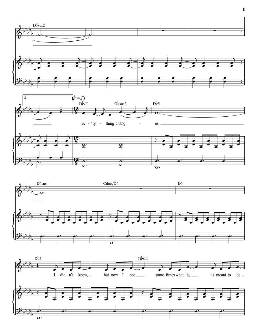 Everything Changes (from Waitress The Musical) Voice scores gallery preview page 3