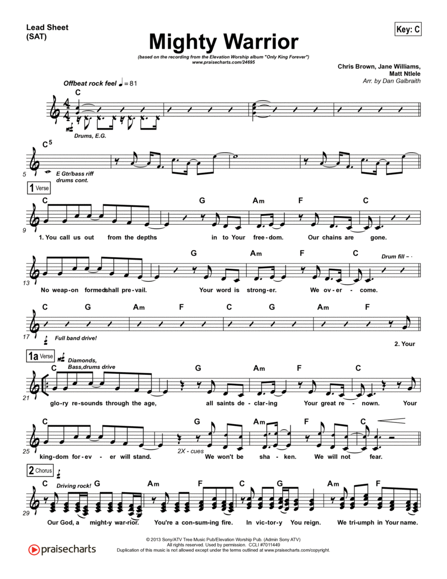 Mighty Warrior Piano scores gallery preview page 1