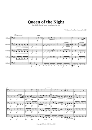 Book cover for Queen of the Night Aria by Mozart for Cello Quintet