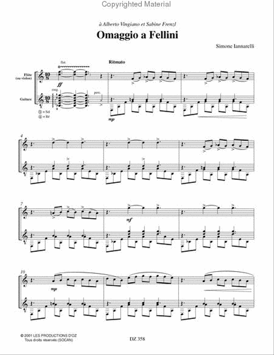 Omaggio a Fellini Flute scores gallery preview page 2