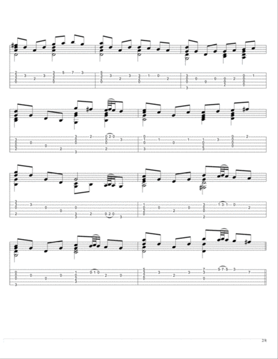 Minuet in G from Anna Magdalena's Notebook Acoustic Guitar scores gallery preview page 2