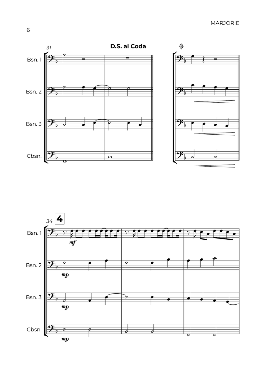 Marjorie Bassoon Quartet scores gallery preview page 6