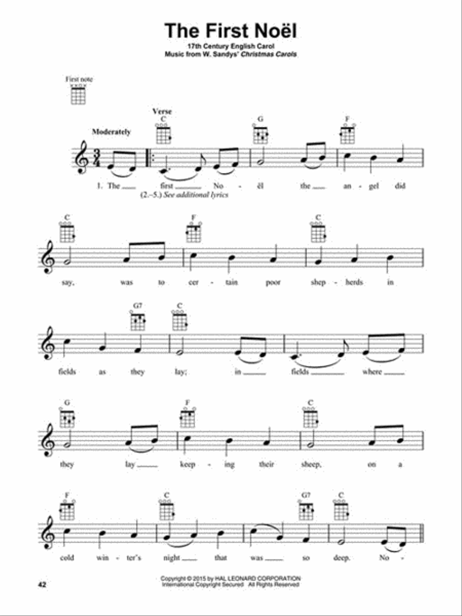100 Christmas Carols for Ukulele Ukulele scores gallery preview page 3