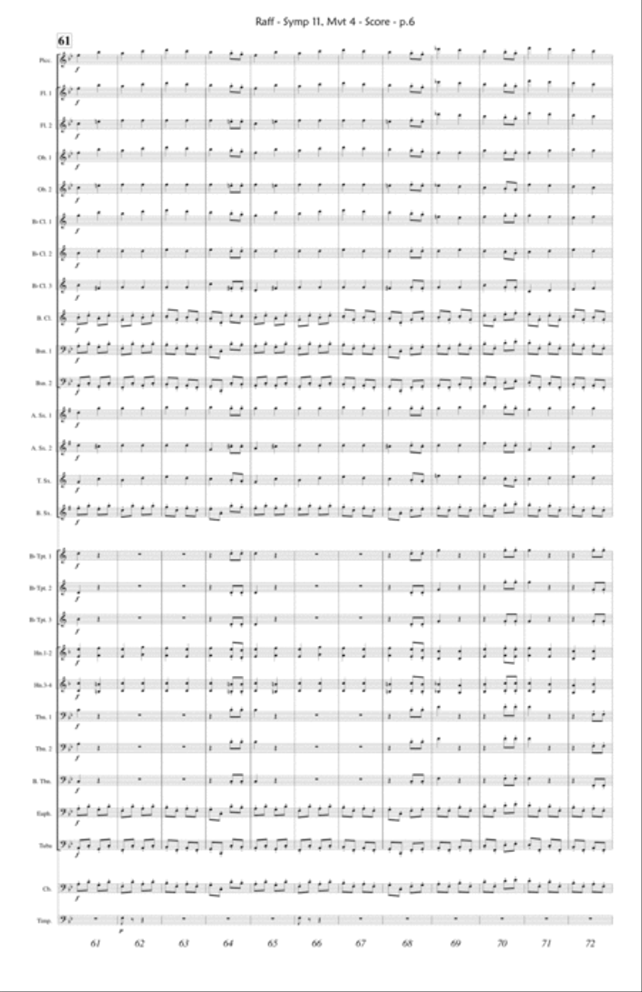 Joachim Raff - Winter Symphony Mvt.4 (Carnival) - SCORE ONLY Concert Band scores gallery preview page 6