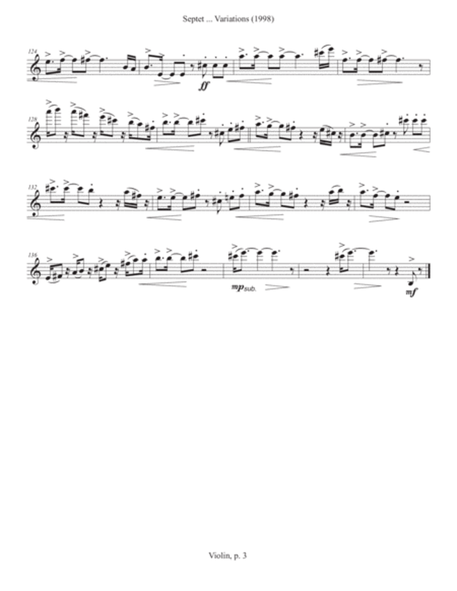 Septet, opus 77 ... Variations on a Shaker Tune (1998) violin part