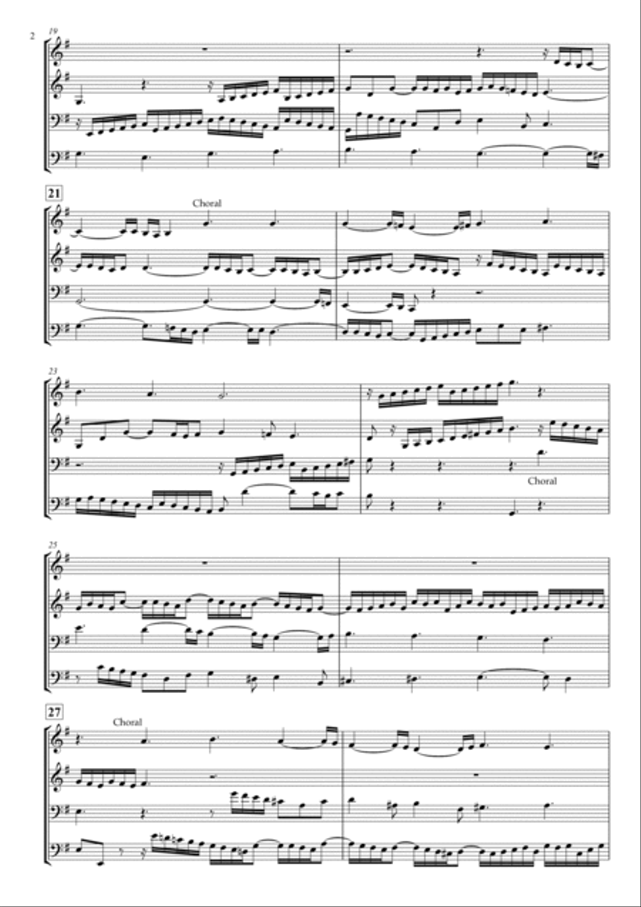 Eighteen Chorale Preludes No.16 BWV.666 ‘Jesus Christus, unser Heiland’ for Two Violins & Two Vi String Duet scores gallery preview page 2