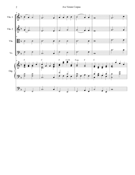 Ave Verum Corpus (String Quartet - Organ accompaniment) image number null