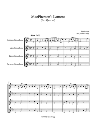 Book cover for MacPherson's Lament (Sax Quartet)