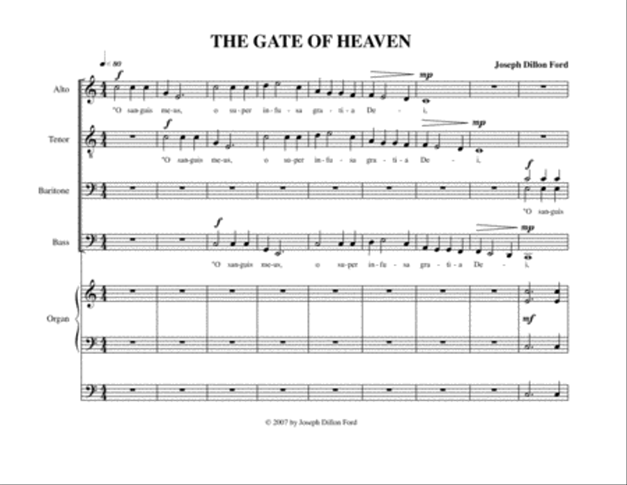 The Gate of Paradise (The Gate of Heaven) for men's choir (ATBarB) and organ Men's Choir scores gallery preview page 1