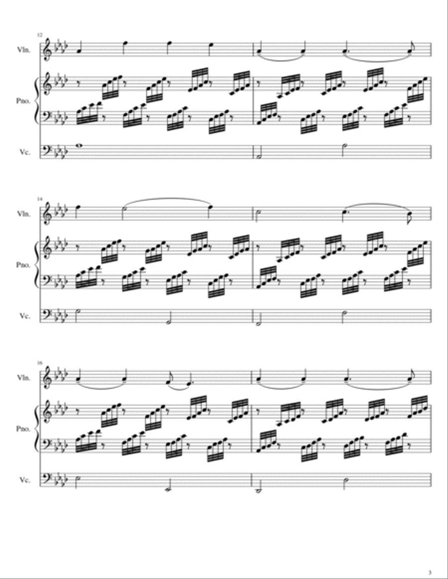 Crossing Jordan: Three Spirituals for violin, piano and cello Piano Trio scores gallery preview page 5