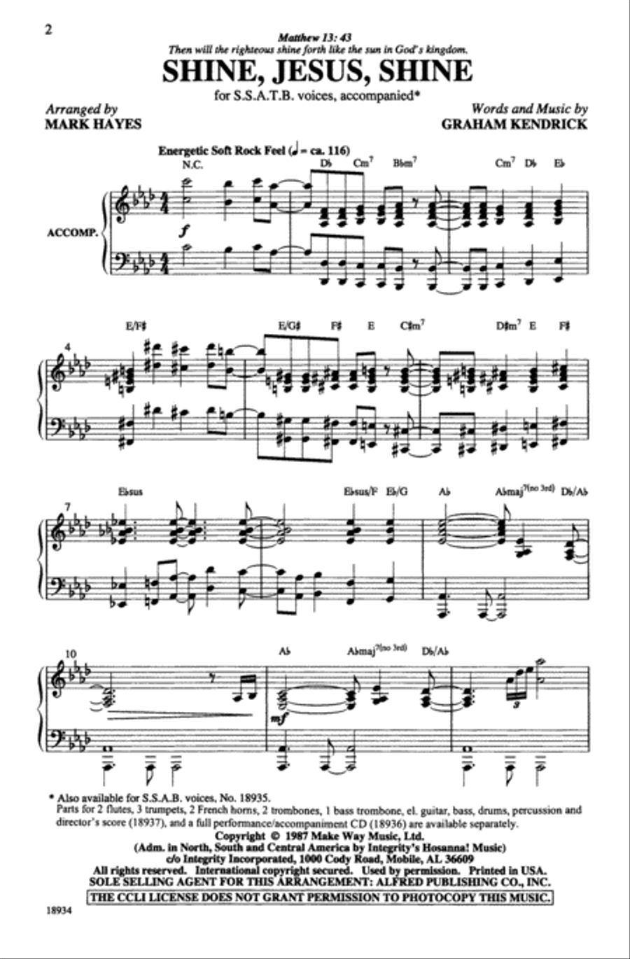 Shine, Jesus, Shine 4-Part scores gallery preview page 2