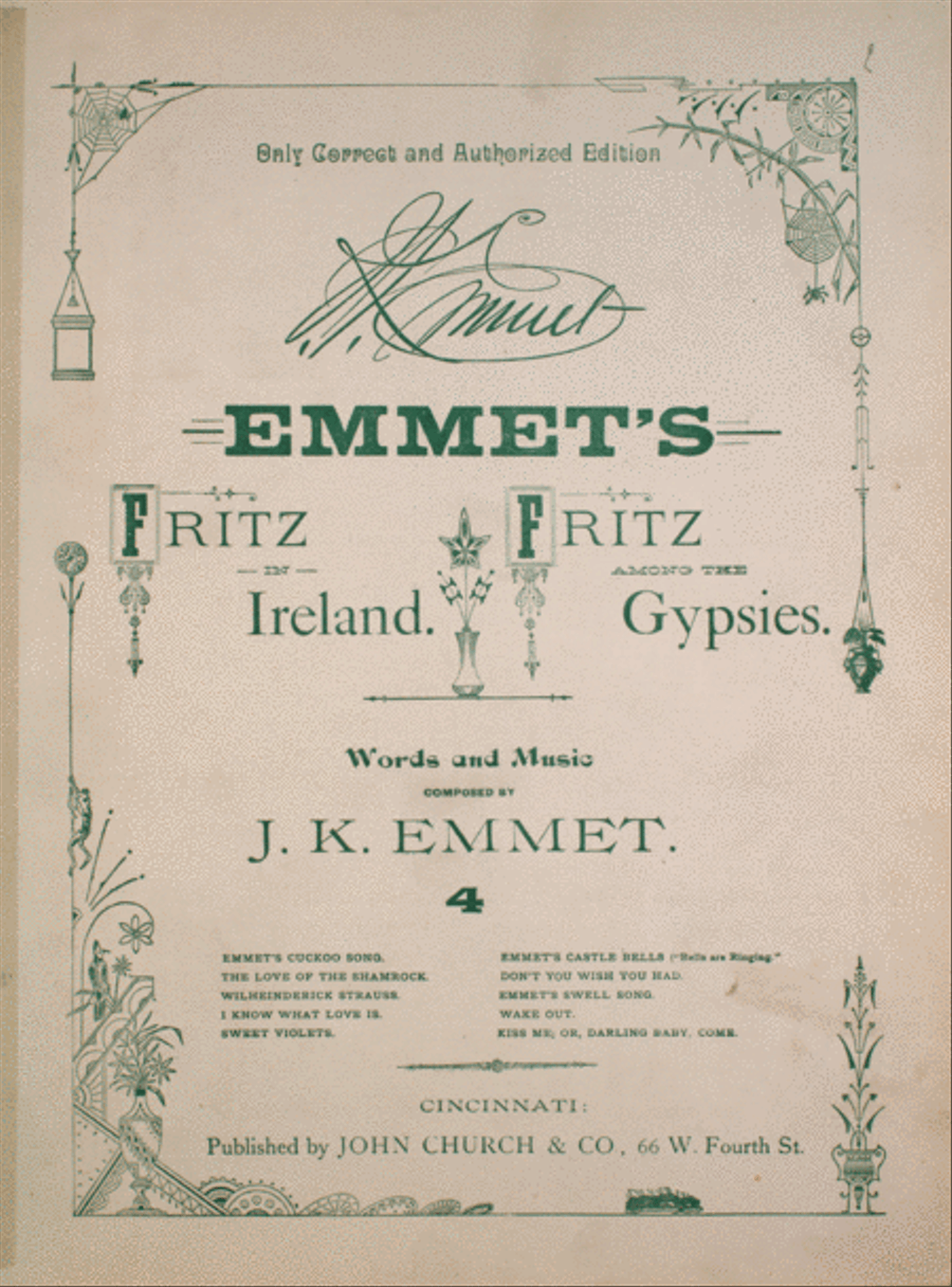 Emmett's Fritz in Ireland, and Fritz Among the Gypsies Voice scores gallery preview page 1