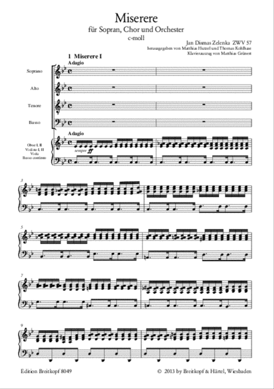 Miserere in C minor ZWV 57 4-Part scores gallery preview page 2